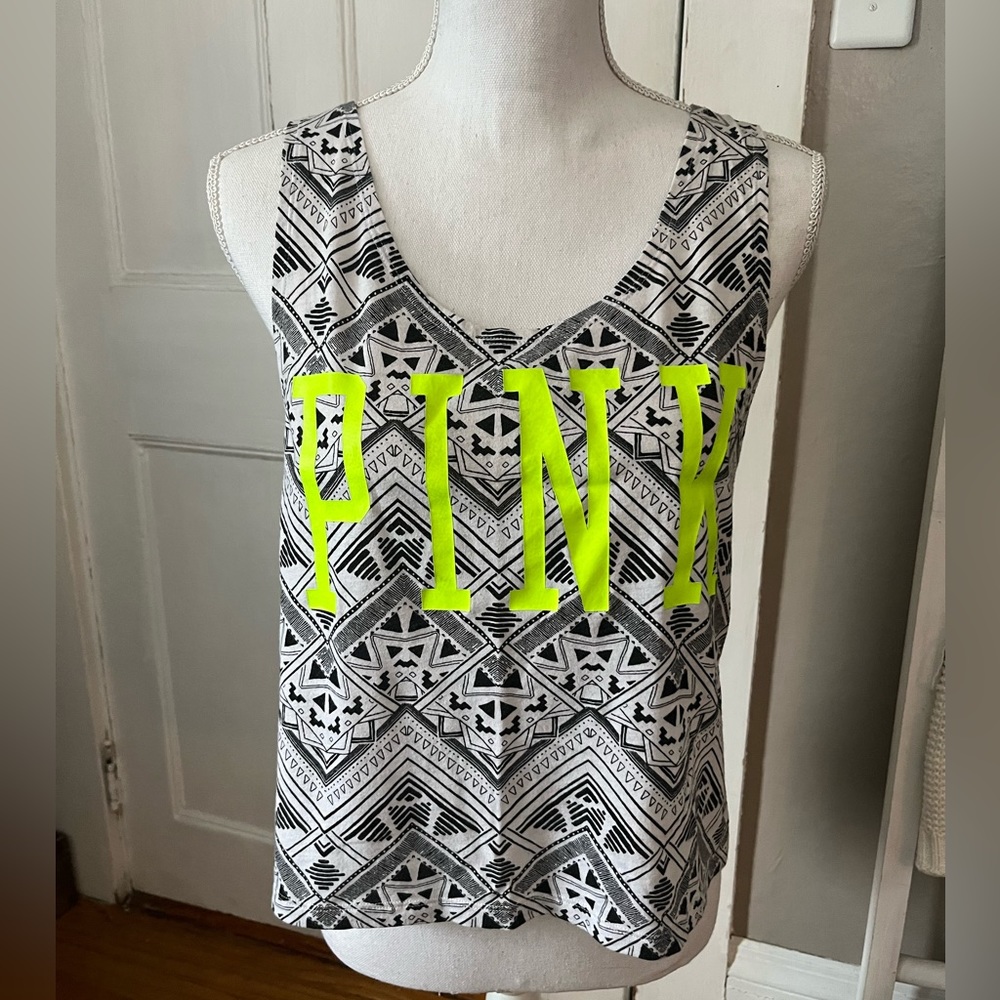 VS Pink Logo Aztec Crop Tank